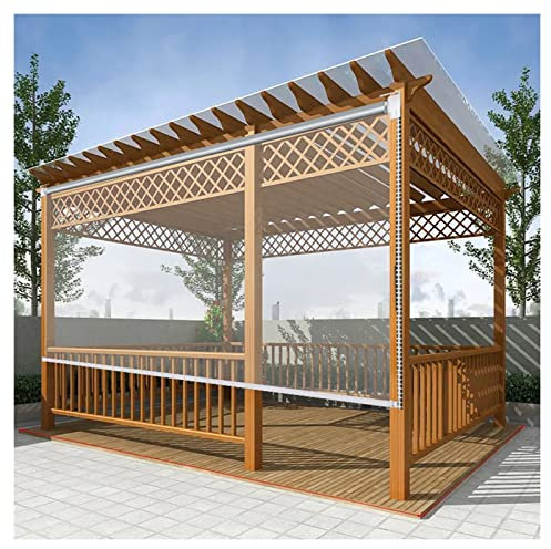 Wasserdichtes transparentes Rollo,wetterfest PVC Kunststoff-Outdoor-Partitionen-Farbtöne,Für Garten,Balkon,Terrassentür,Pergola Und Pavillon Im Freien,Mit Beschlägen,110x180cm/43.3x70.8in