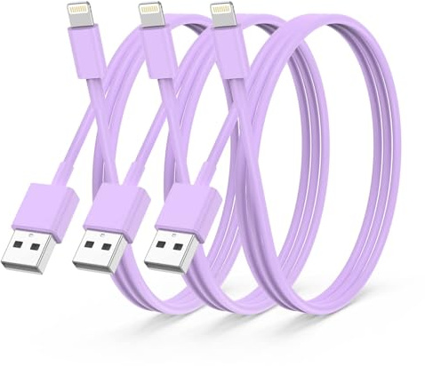 3Pack Apple MFi Certified iPhone Charger 2M ，iPhone Charger Cable ，Purple | 2 Meters Fast Charging Cable Lead for iPhone 12 SE 2020 11 Xs Max XR X 8 Plus 7 Plus 6 Plus 5s SE iPad Pro