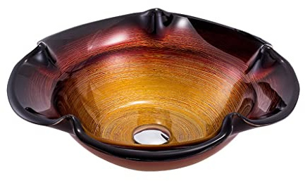 Lavandino da Appoggio per Bagno Lavandino da Bagno lavello Artistico Arte vetrino lavandino controsofondamento in Vetro da Bagno Lavandino della Nave di Vanità del Bagno (Color : Sink Only)