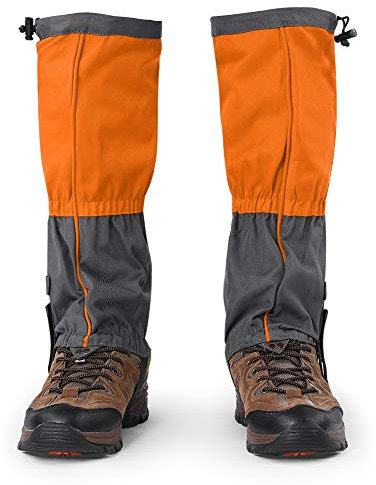 CDQL 1 Paar Gamaschen-Schuhüberzüge, Sportschuh-Stiefel-Abdeckung, wasserdichte Outdoor-Sportarten, Klettern, Wandern, Legging-Gamaschen, Schuh-Stiefel-Abdeckung für Erwachsene (Orange)