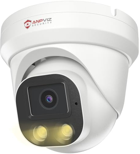 Anpviz 4K 8MP PoE IP Kamera Outdoor, Dome Überwachungskamera Aussen, KI Personen/Autoerkennung, Intelligente IR und Farbige Nachtsicht, Mikrofon, 2.8 mm, Ganzmetall, Verdrahtet, Kein Netzteil, IP66