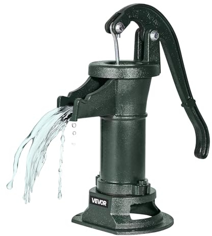 VEVOR Well Hand Pitcher Pump, 25 ft Maximum Lift, Antique Cast Iron Manual Hand Water Pump, NPT 1-1/4 in Connection, Easy Installation, Old Fashioned for Outdoor Garden, Pond, Backyard, Farm, Green
