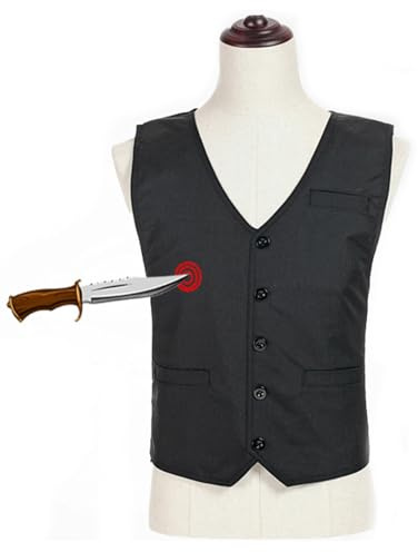 BDXZJ Stab Protection Vest for Men Slim Fit V Neck Sleeveless Concealed Stab Proof Vest Stab Proof Clothing Police Safety Protection Lightweight & Breathable L