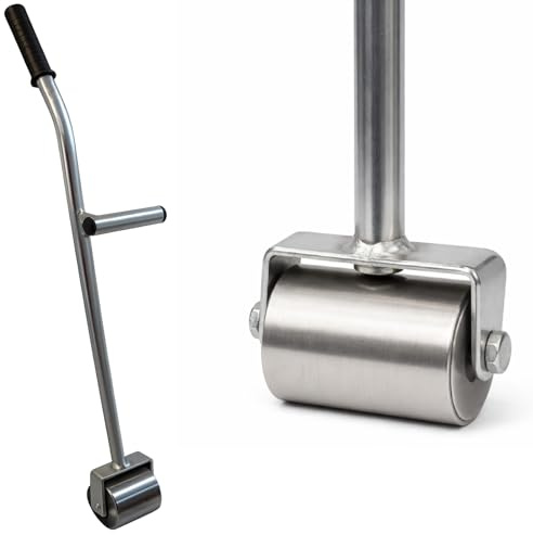 Istatools Andrückwalze für Dachpappe, Stahl, 8 kg, Druckrolle mit Griff für Dachdecker