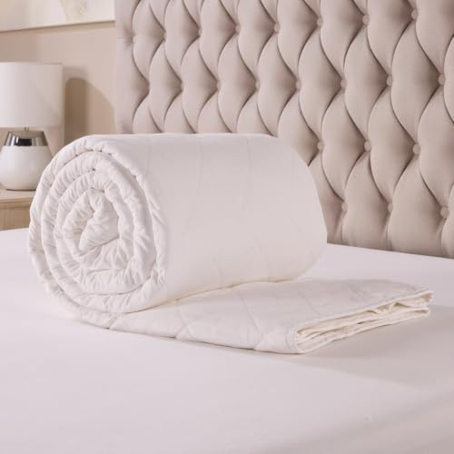 Downland 100% Cotton King Duvet 3 Tog - Pure Cotton Cover & Filling, Lightweight Breathable Summer Quilt, Natural Cooling King Size Bed Duvet, Machine Washable, 225x220cm