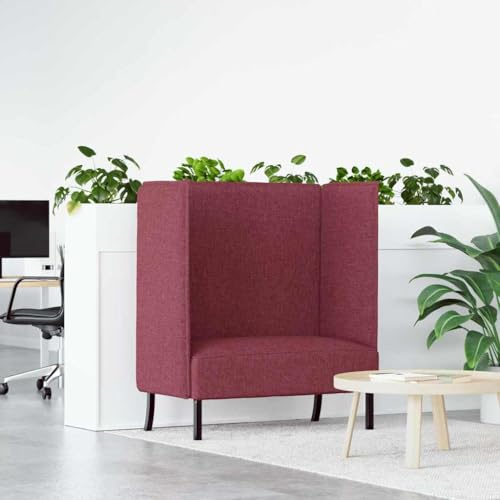 nestroco Hoher Rücken Sofa 101cm Weinrot Stoff modernes Zweisitzer mit Schaumstoff-Füllung, robustem Holzgestell und geräuschdämpfender halbgeschlossener Rückenlehne für Wohnzimmer, Büro, Lounge