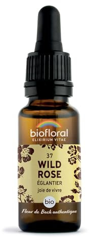 BIOFLORAL - 37 Wild Rose, Églantier BIO DEMETER - Joie de Vivre - Fleur de Bach Authentique - Compte-gouttes 20 ML