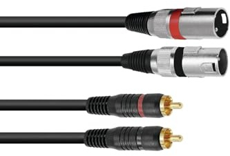 Omnitronic 3022522E XLR Câble adaptateur [2x XLR mâle 3 pôles - 2x Cinch-RCA mâle] 6.00 m noir