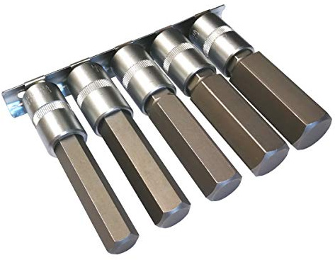 5Pc Extra Large Hex Bit Socket Set 14mm - 24mm 1/2 Drive