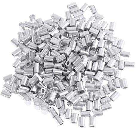 Fenteer 100x Quetsch-Hülsen Angeln Crimps für Stahlvorfächer Zum Hechtangeln, Zanderangeln & Barschangeln, Raubfischvorfach Bauen, 1 mm