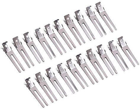 1,77 Zoll Doppel Zinken Haarspangen Silber Abschnitt Haar Pin Curl Metall Alligator Hair Clips für Haarverlängerungen (50 Stück/Los)