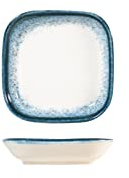 H&H Jupiter Set 6 Piattini Quadri in Porcellana, 8cm, Design Moderno, Elegante, Sfumature Blu
