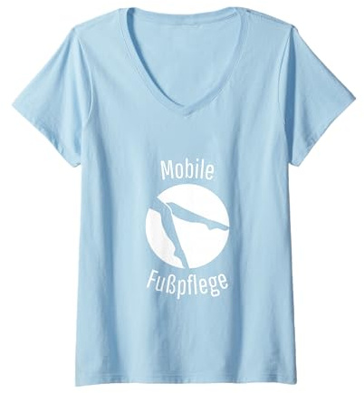 Damen Mobile Fußpflege Fußpflegerin Podologin Podologie Geschenk T-Shirt mit V-Ausschnitt