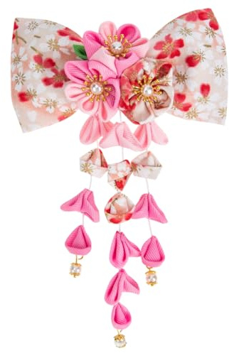 ifundom Japanische Haarspange Mit Blumenquaste Damen Haarklammer Für Kimono Festliche Anlässe Hochzeit Abschlussfeier Party Haarschmuck