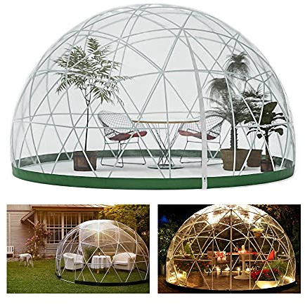 LAYIQDC Outdoor Garden Bubble Tent, 12 * 7.2ft PVC Dome Tents, Weatherproof Greenhouse, Gazebos for Backyard, Camping, Party Event (Transparent)