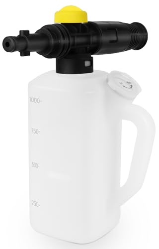 Fai Top Einstellbar Schaumdüse,1L Verstellbare Sprühdüse Schaumlanze mit Shampoo-Messbecher für Nilfisk Core Series/Gerini/Stanley/Stihl Hochdruckreiniger