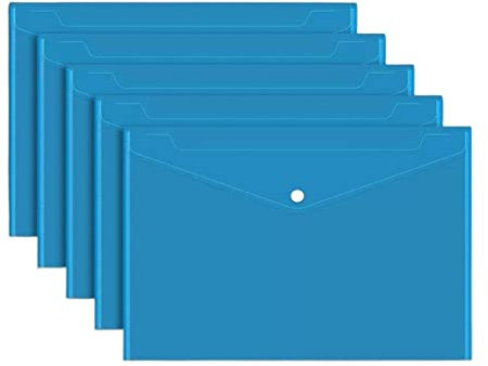 Klemmbrett 50 Stück Kunststoff-Aktentasche, großes Fassungsvermögen, Datenticket-Organisationstasche, Testpapier-Aufbewahrungstasche, Ordner for Schutz von Wertsachen und Dokumenten Mappe (Color : Bl