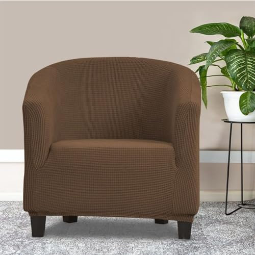 Morbuy Sesselhussen Sesselbezug Stretch Sesselschoner Sesselüberwurf Elastisch Sofahusse Husse Sofabezug für Clubsessel Loungesessel Cocktailsessel Cafe (Braun)