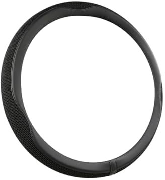 Adunsiaoto Coprivolante Auto, Coprivolante in Pelle Microfibra, Copri Volante Antiscivolo Traspirante Durevole, Protezione Custodia Volante Auto, Ghiaccio Seta Pelle Copertura Volante Auto(Nero)