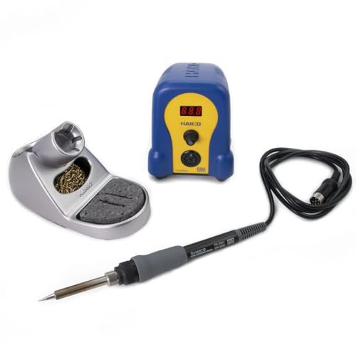 Hakko FX888DX-010BY - Soldadora Estación de Soldadura Digital con Codificador Giratorio (Carcasa Azul/Amarillo)