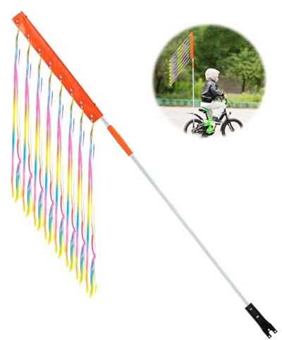 NQEUEPN Fahrrad Sicherheitsflagge, Verstellbar Fahrrad Sicherheit Fahne Reflektierend Wasserdicht Warnflagge für Mobilität für Dreirad Go-Kart ATV (Dunkler Farbverlauf)
