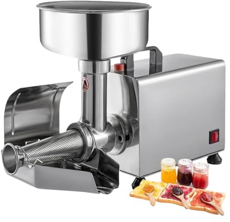 pealiritansemen Macchina Passapomodoro Elettrica, Pressapomodoro in Acciaio Inox, Motore in Rame Puro da 450 W, con Strumento di Pressatura Ausiliario E Deflettore di Uscita in Acciaio Inox