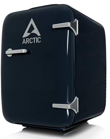 ARCTIC Fridge - Mini-Kühlschrank 4L für Getränke & Kosmetik, mit Kühl- & Heizfunktion, 12 V DC & 220 V AC, ideal für Auto, Büro, Camping & Reisen, EU-Stecker - Blau