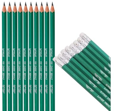 Przydasie 12 Stück Bleistift HB, 17,4cm Bleistifte mit Radiergummi HB Holz Golf Bleistift Set Naturholz Kurz Halbstifte Natur Holzbleistifte Halber Graphitstifte für Schüler Schule Zuhause