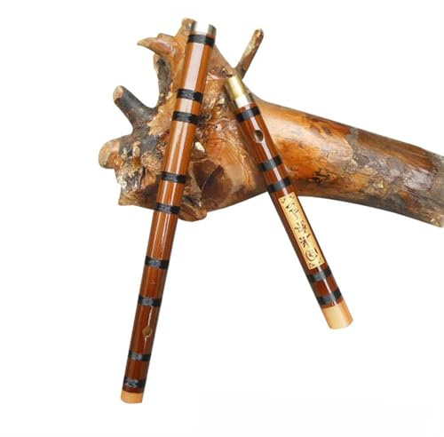 Bambusflöte Professionelle Einzeleinsatz Aus Weißem Kupfer Zweiteilige Flöte Bambusflöte Querflöte Gebundene Flöte Musikinstrument(F Key)