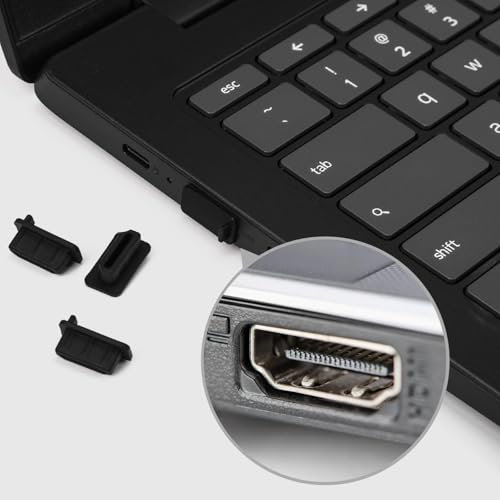 TECHZOCO Protector de Puerto de HDMI, Tapones Antipolvo HDMI, tapas de protección de puerto hdmi, Compatible con Ordenadores, televisión, etc, Negro, Silicona, 10 Unidades