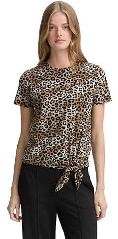 TOM TAILOR Denim dam 1040186 t-shirt, 38384-Leo tryck, L, 38384 - Lejonet tryck, L
