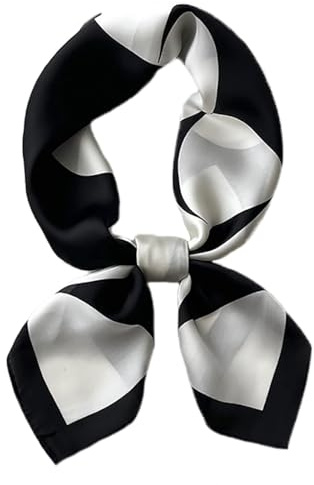 MEDUOLA Damen Halstuch aus Kunstseide Blumen und verschiedene Muster Druckschal Elegantes Accessoire 70CM x 70CM Quadratisches Tuch