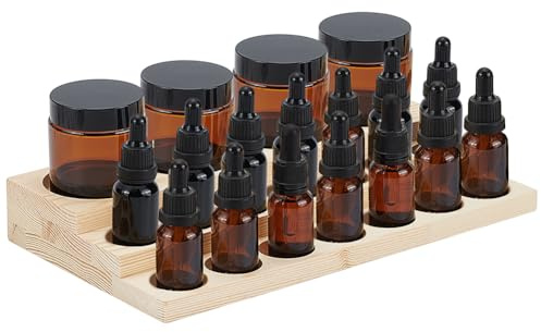 BENECREAT Présentoir à Huiles Essentielles à 3 niveau Organisateur D'Huiles Essentielles en Bois Support de Rangement de Table pour Bouteilles de 5 20 ml Étagère Compacte pour Vernis à Ongles