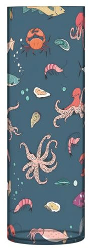 Ocean Life - Jarrón cilíndrico azul marino decorativo de plástico personalizado para decoración de otoño, estética, 11.8 x 3.9 pulgadas