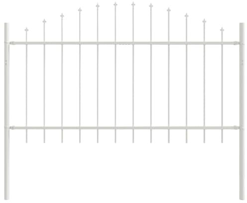 vidaXL Trädgårdsstängsel 6 pcs Vit 170 x 140 cm Pulverlackerat stål, Trädgård och terrass, rektangulär, hållbar avdelare, vattentålig finish, gräsmattstängsel