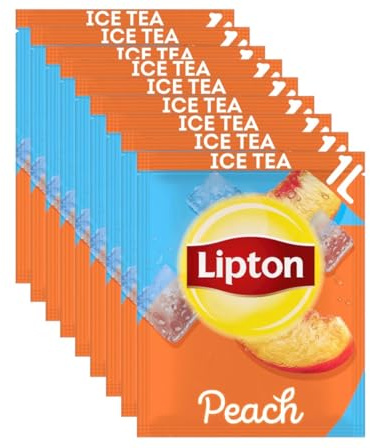 Lipton Eistee Pulver Set, Pfirsich, Erfrischung für die ganze Familie, 9 Sachets, in Pulverform zum Selbermachen