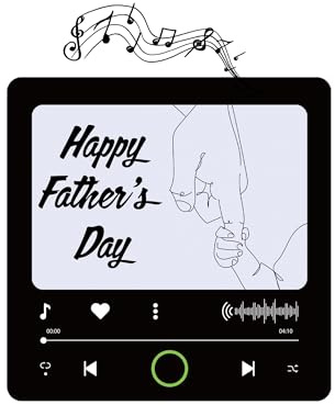 Musikalischer Kühlschrankmagnet zum Vatertag - Ermöglicht individuelles Foto & Musik oder Sprach-Upload - spielt Musik - Einzigartiges & herzliches Geschenk für Papa - Wiederaufladbarer Akku - Ideales
