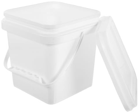 DIYEAH Cubo De Pintura Plástico con Tapa y Asa Ergonómica Depósito Reutilizable para Almacenamiento y Transporte De Pintura Resistente y Portable para Uso Interiores y Exteriores