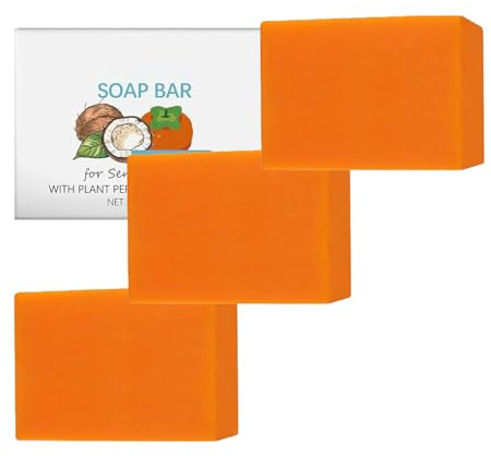 Saponetta al cachi per il corpo, sapone al cachi con controllo degli odori, estratto giapponese, bagno deodorante per donna (3pcs)