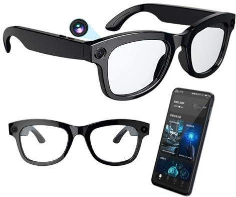 Occhiali intelligenti IA, fotocamera HD da 500 W, controllo vocale, traduzione ChatGPT integrata,Wi-Fi 4.0,Bluetooth 5.3,occhiali da sole intelligenti con riprese in HD, per viaggi,musica e chiamate,A