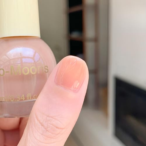 Nude Nail Polish - Translucent Nude Pink Nail Varnish - Sheer Jelly Nail Polish - Quick Dry No Need UV Lamp Long Last Breathable Highly Pigmented Clear Nails Polish for Women Girls DIY Nail Art