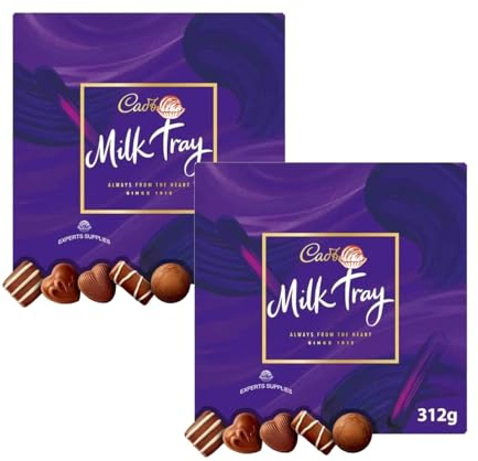 New Cad Milk Tray Chocolate Box 312g, Assorted Milk Chocolates Gift Set for Birthdays, Anniversaries & Special Occasions Perfect for Christmas (x2)