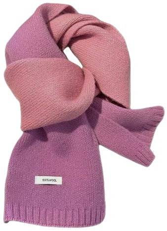 Generisch Damen Winterschal Wollschal Farbverlauf Strickschal - 100% Wolle - Weiche Warm Kaschmir Schal Herbst Winter Halswärmer Gestrickter Halsschal, 160 x 20 cm