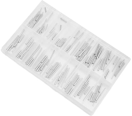 Qiilu Stainless Steel Watch Band Spring Bars Set 90 Pcs Watchband Tube Bars 35mm 38mm Watch Strap Clasp Tube Link Pins Bracelet Connecting Shaft Accessories Repair Tool