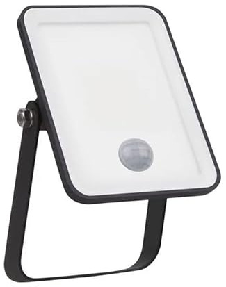 LumenEco 10W LED Floodlight with PIR Motion Sensor, Warm White 3000K Outdoor Security Light, IP65 Weatherproof Exterior Flood Lamp for Garden & Wall, Energy Efficient, Black - 20cm Cable