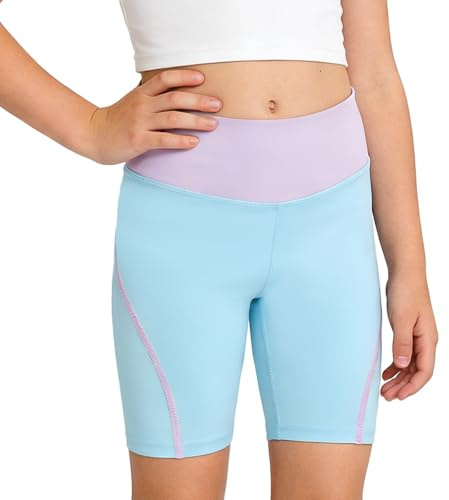 Keyck Pantalones Cortos de Ciclismo para Niñas Shorts Leggings 4-13 Años | Transpirable, Cintura Elástica, Cómodo, Ligero, Verano Pantalone Deportivos, Mallas Gimnasio Danza Fitness Running para Niños