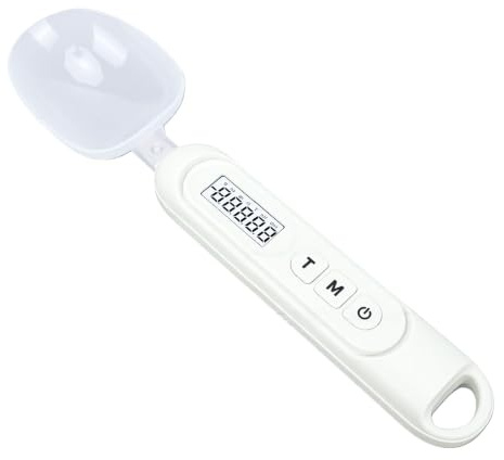 Elektronisk Mätsked 500g/0,1g med LCD-skärm, Digital Skedvåg med 2 Avtagbara Huvuden, 7 Enheter för Kaffe, Kryddor, Te och Djurmat, Grön