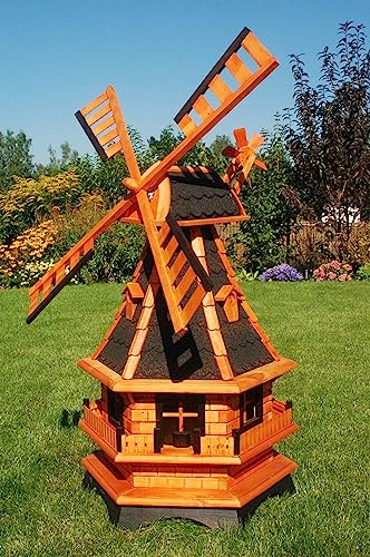 Deko-Shop-Hannusch Moulin à Vent décoratif avec roulement à Bille et bardeaux bitumés foncés 1 m