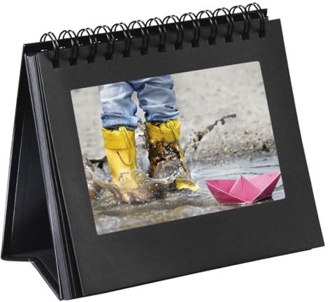 Hama 00002470 Caja de cartón Negro álbum de foto y protector - Álbum de fotografía (Negro, Caja de cartón, 12 hojas, 18,3 x 16,5 cm)