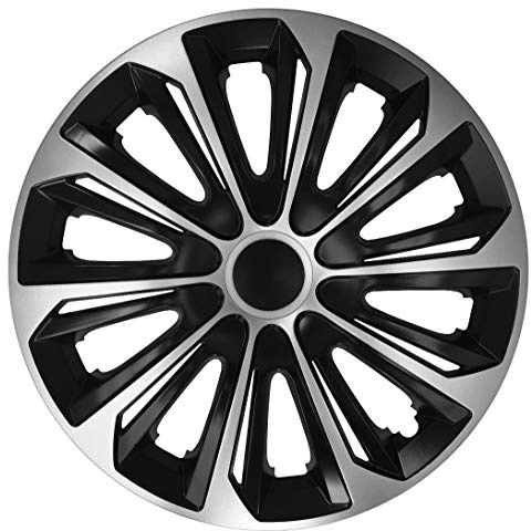 NRM Starka duocolour universella hjulbeslag! Set med 4 kepsar! (svart och silver, 16 tum)